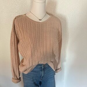Crystal Kobe 100% cotton cream sweater size small